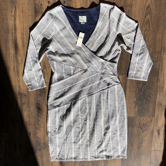 NWT Anthropology Maeve Blue Striped Dress - Picture 1 of 6